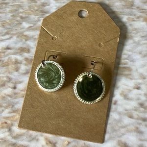 Green Circle Earrings